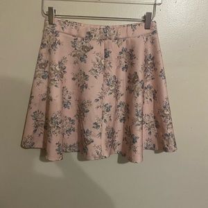 Pink Floral Skater Skirt